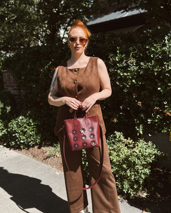 Rue Zip Tote - Fleur Bordeaux - to:morrow leather