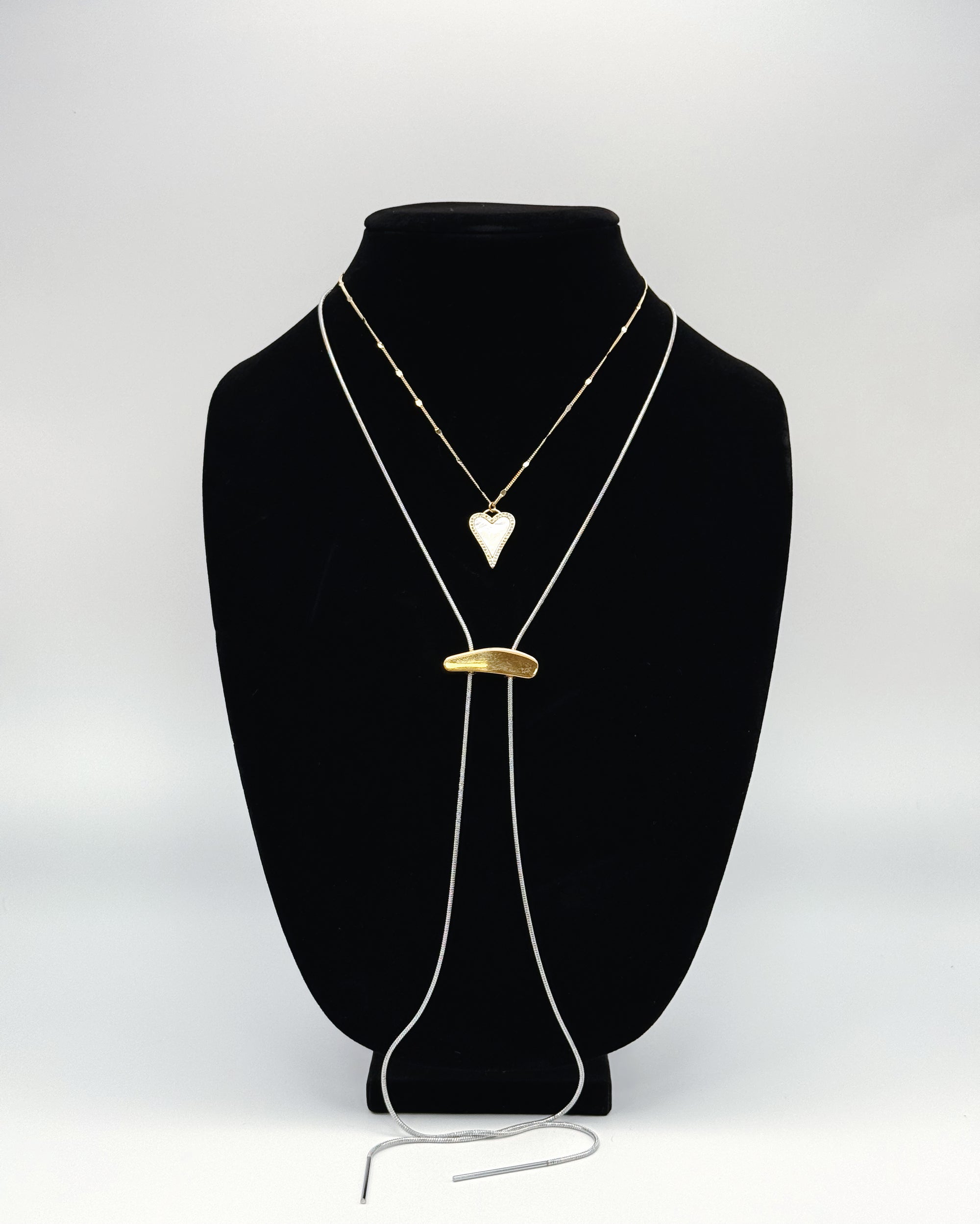 Pave and Pearl Heart on Seqin Chain Necklace