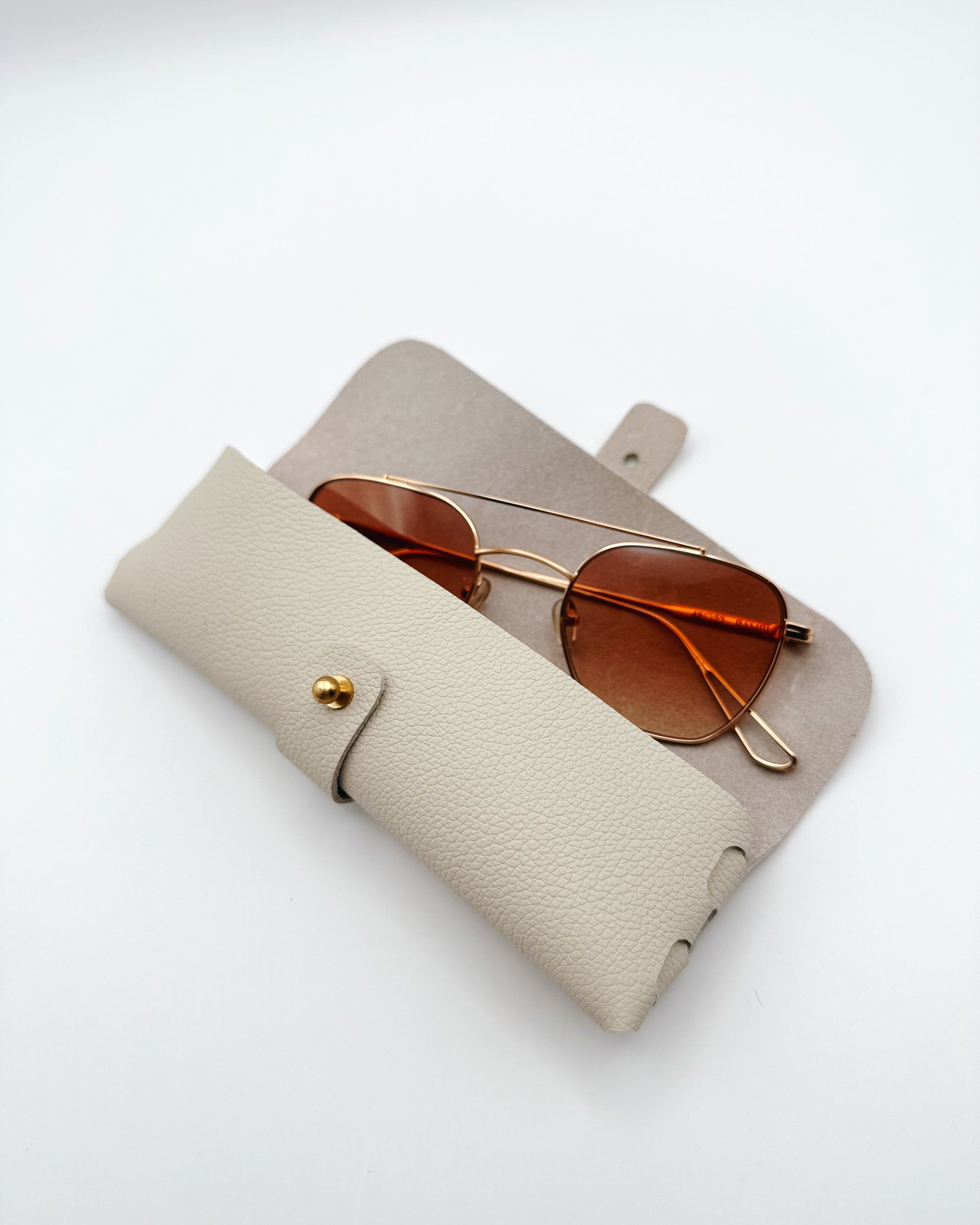 The Luxe Sunglass Case - Cream