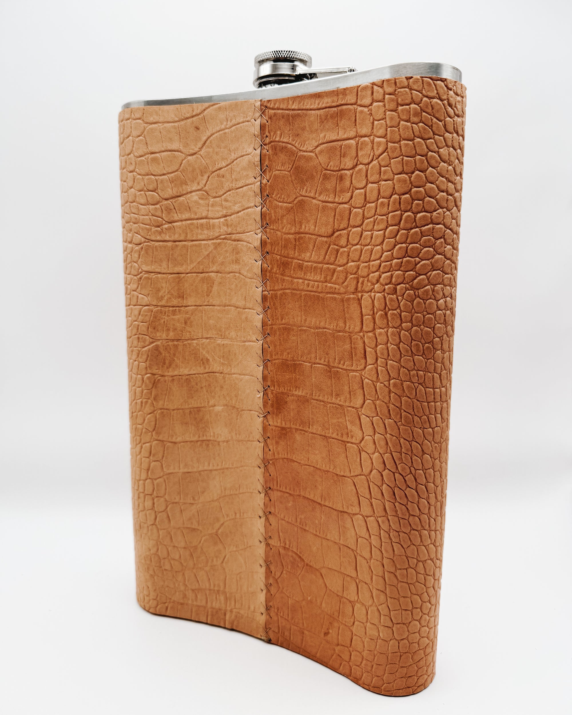 Large Leather Wrapped Flask
