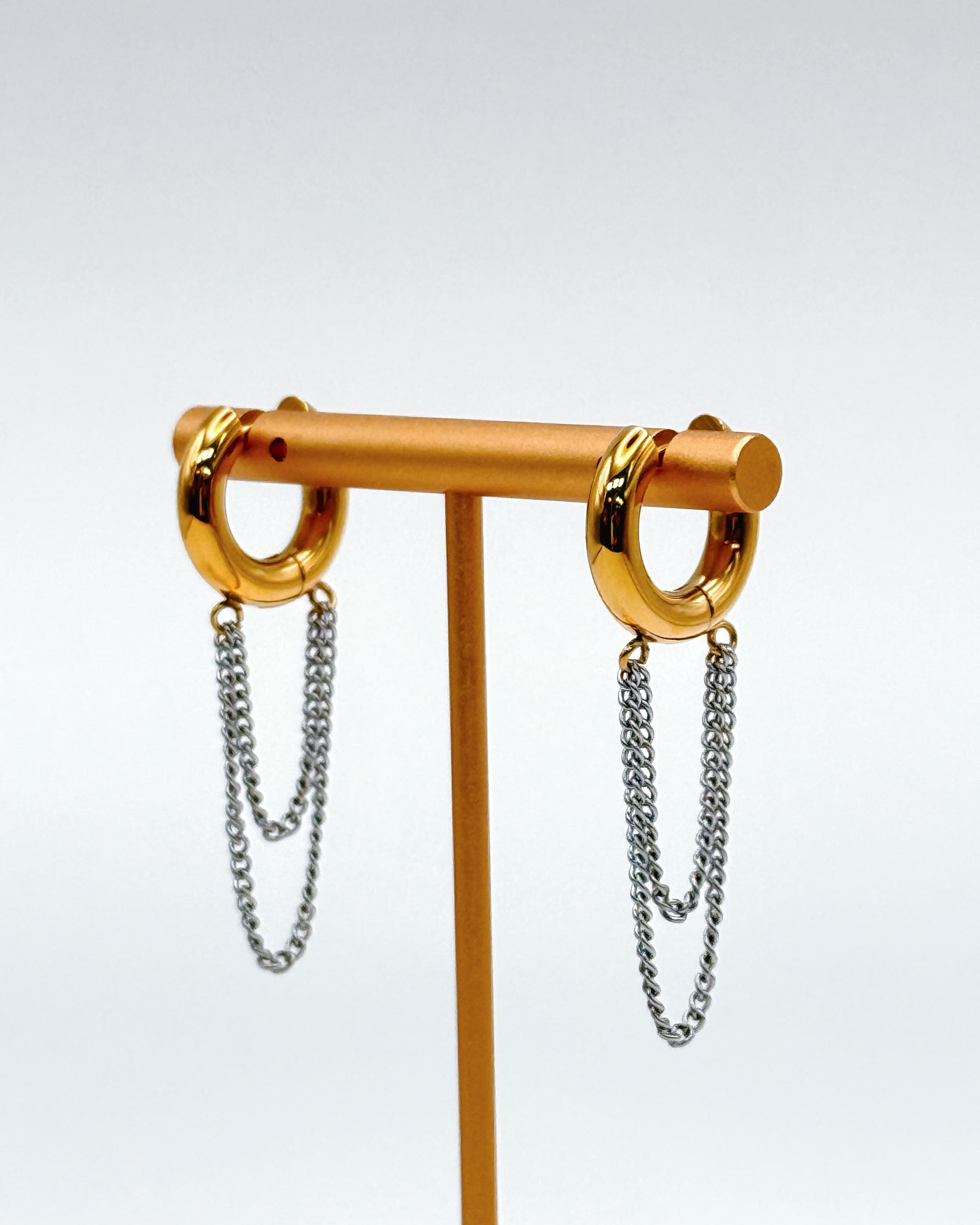 Josie Mixed Metal Fringe Huggie Hoop