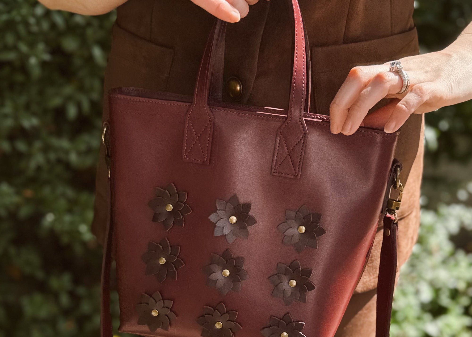 Rue Zip Tote - Fleur Bordeaux