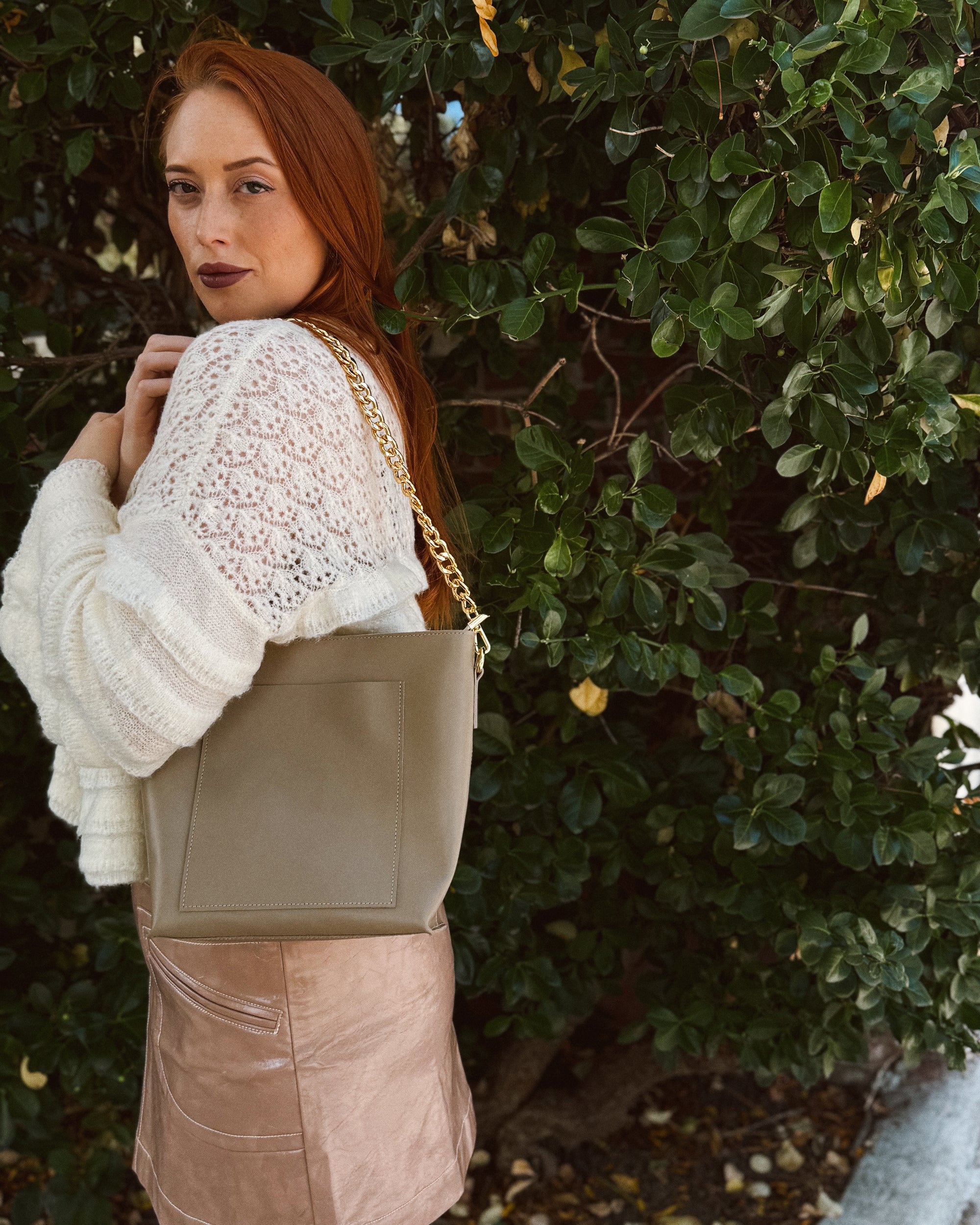 Rue Top Zip Tote - Taupe