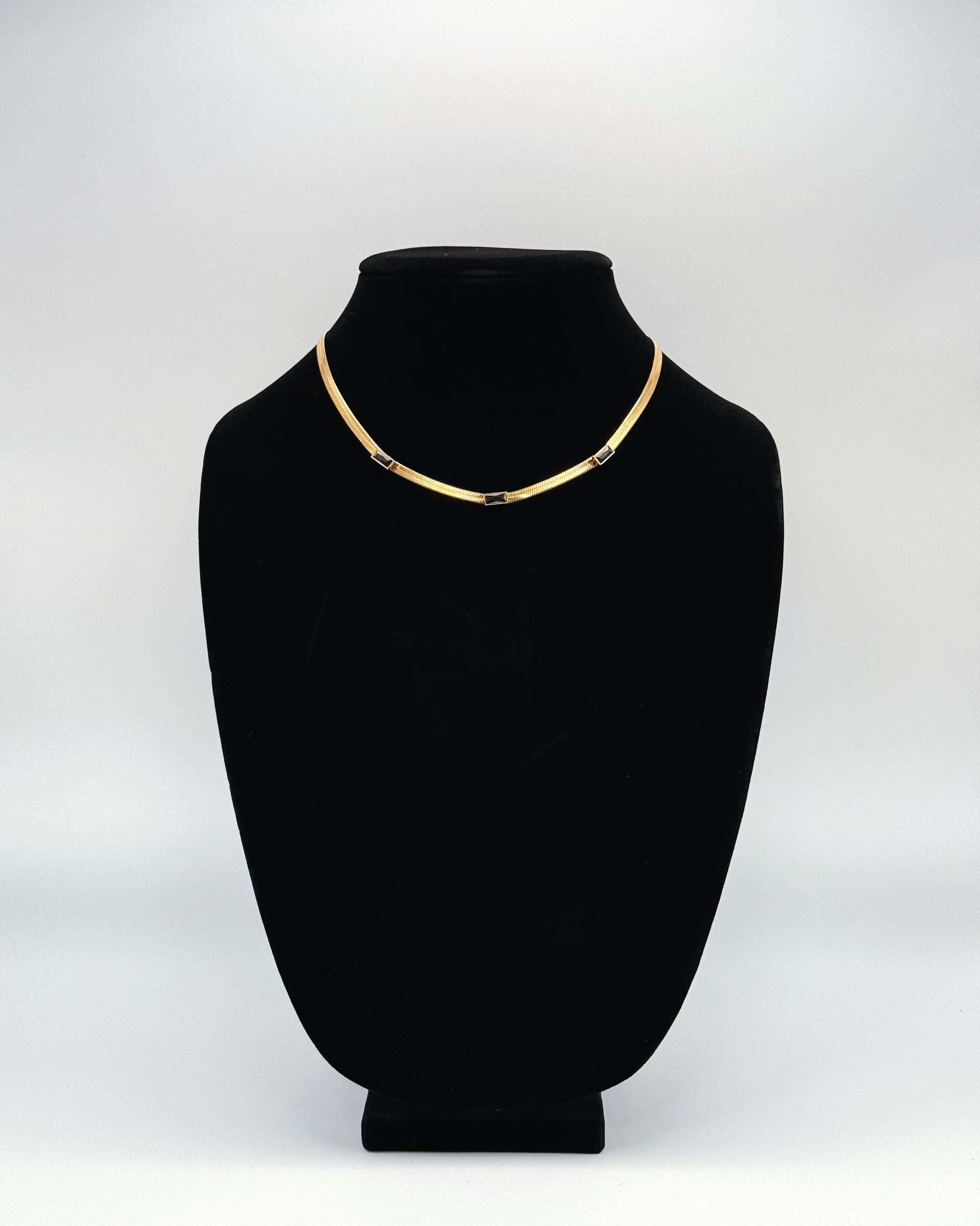 Kiara Herringbone Gemstone Necklace
